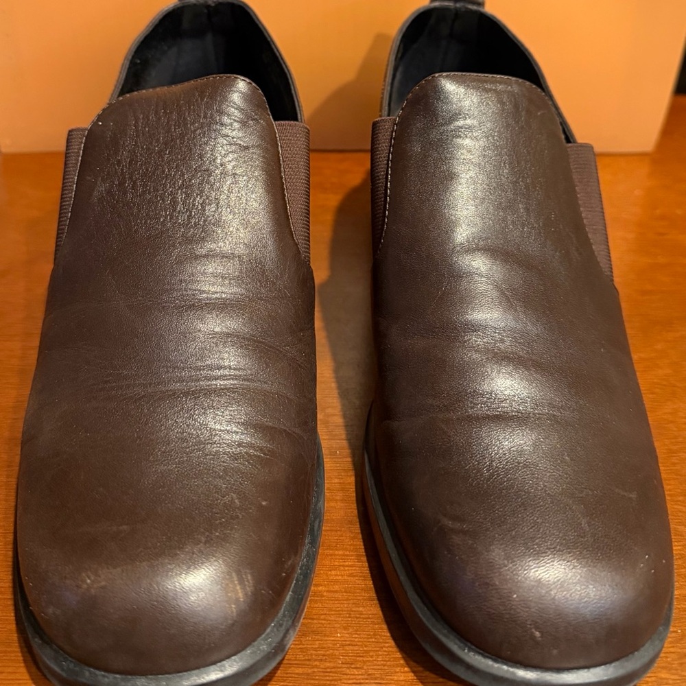 Women’s Brown Leather Slip-On Shoes